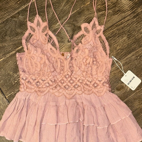 NWT Intimately Free People Winding Road Dusty Rose Lace Tank Top Size Small - Picture 4 of 8